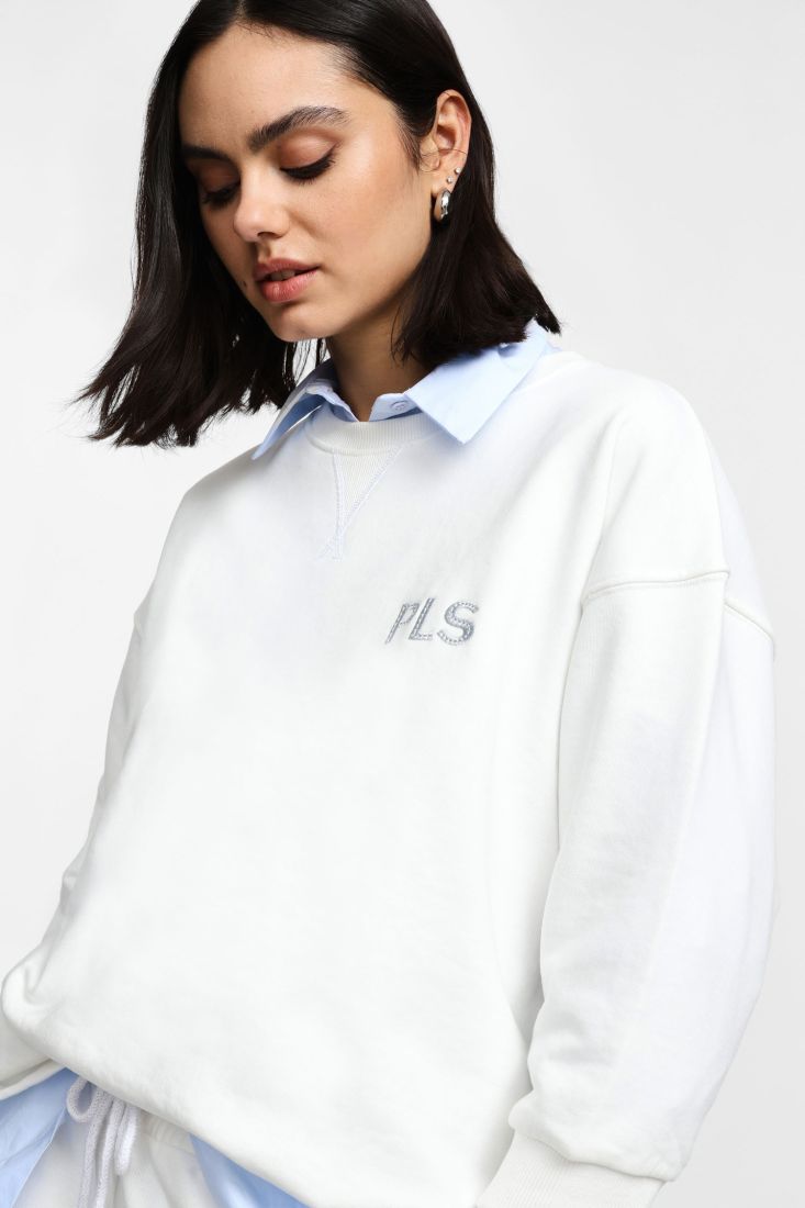 Felpa girocollo maniche tre quarti F8555MOD18 PLEASE