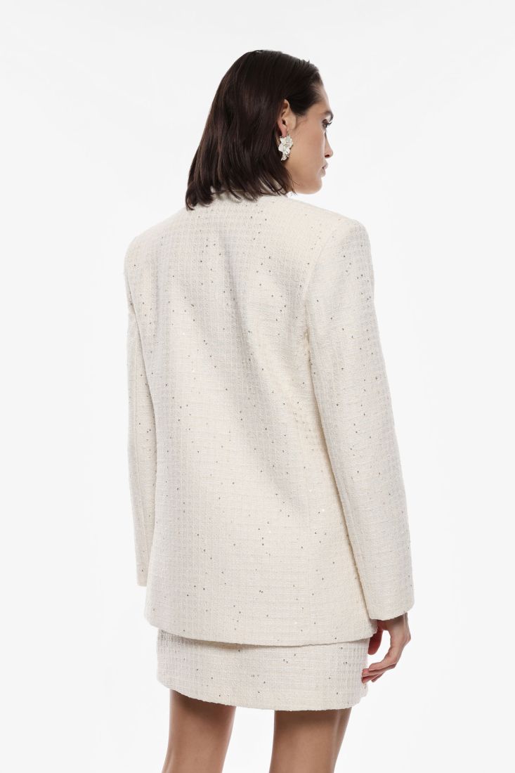 Blazer bianco tessuto chanel con micropaillettes IMPERIAL