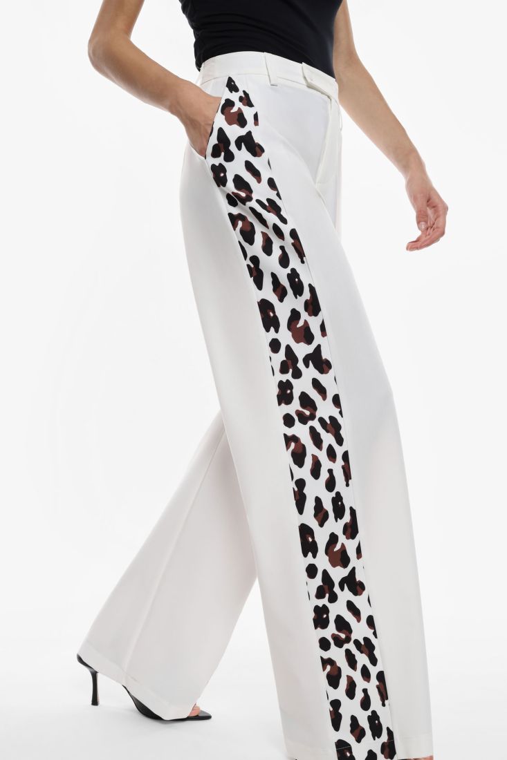 Pantalone ampio con banda laterale animalier IMPERIAL
