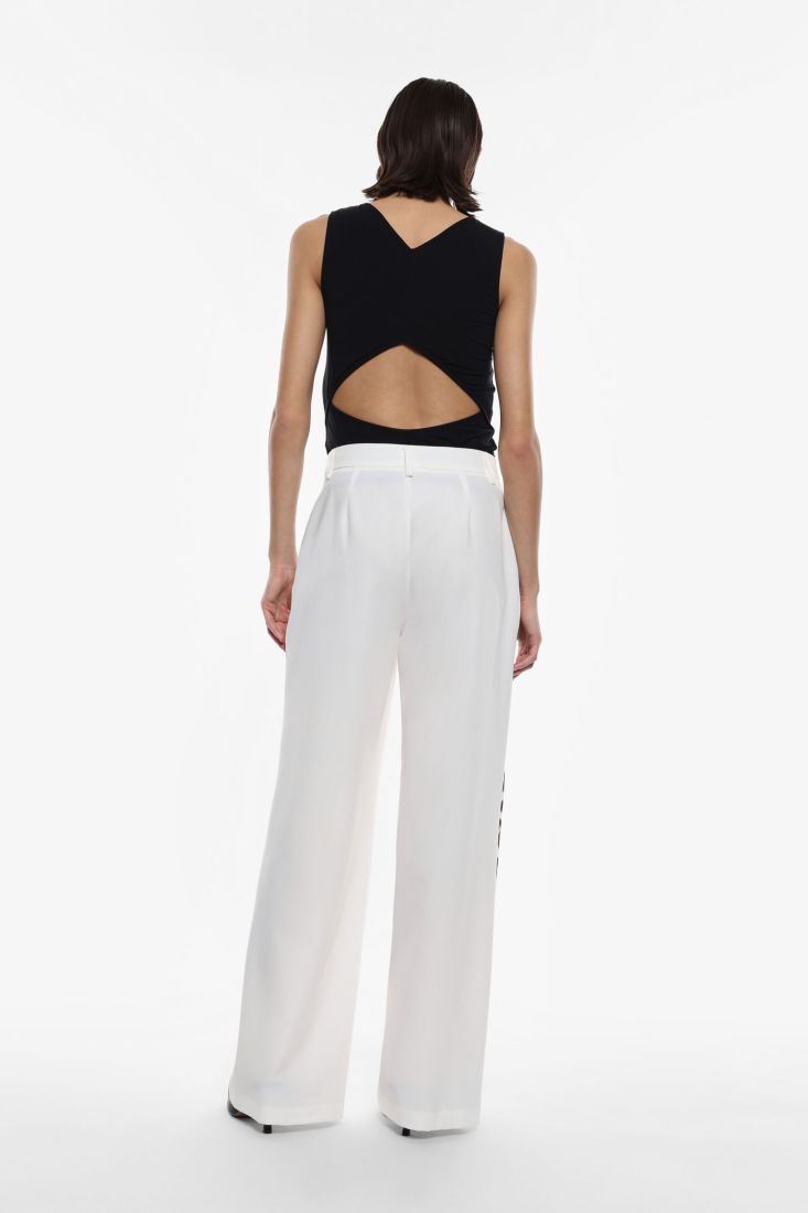 Pantalone ampio con banda laterale animalier IMPERIAL