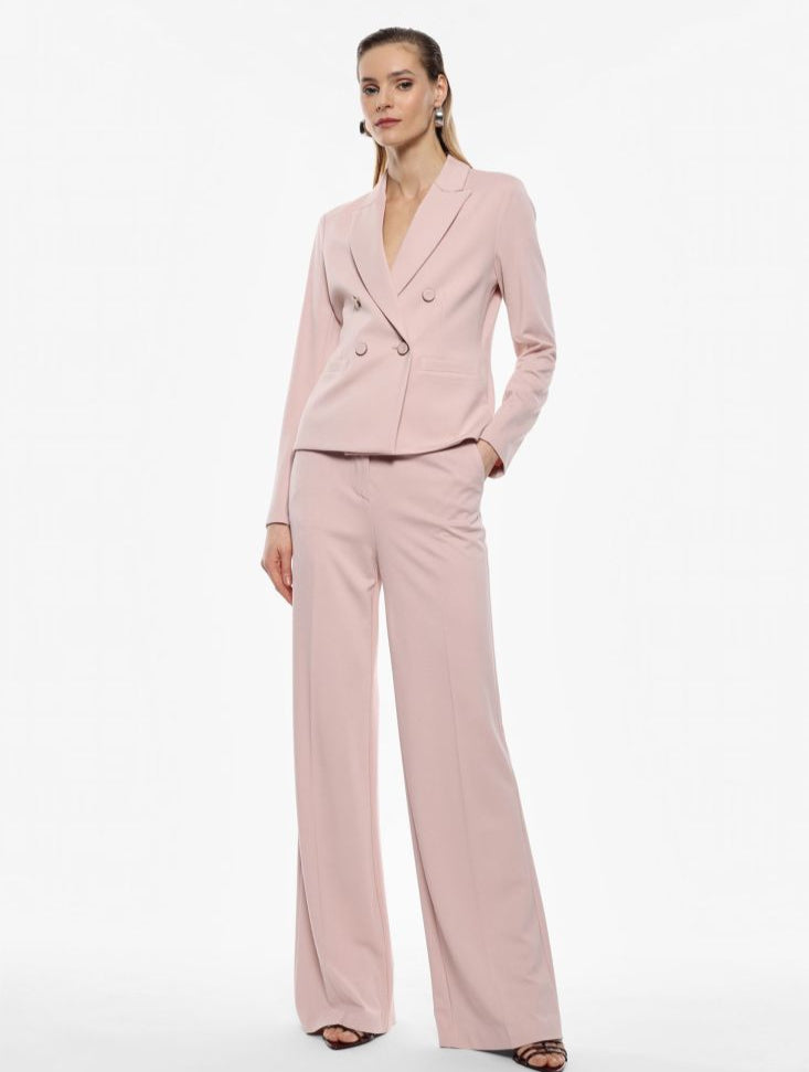 Pantalone palazzo vita alta punto milano rosa IMPERIAL