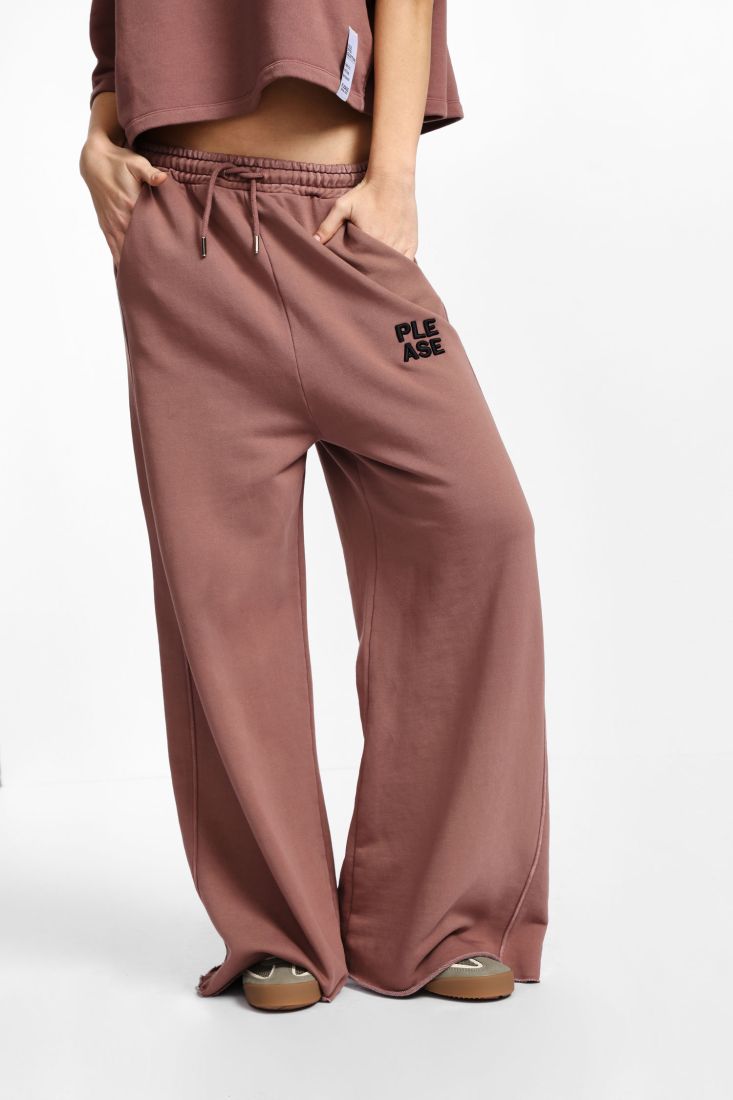 Pantaloni jogging a gamba larga con coulisse P8555MOD9 PLEASE