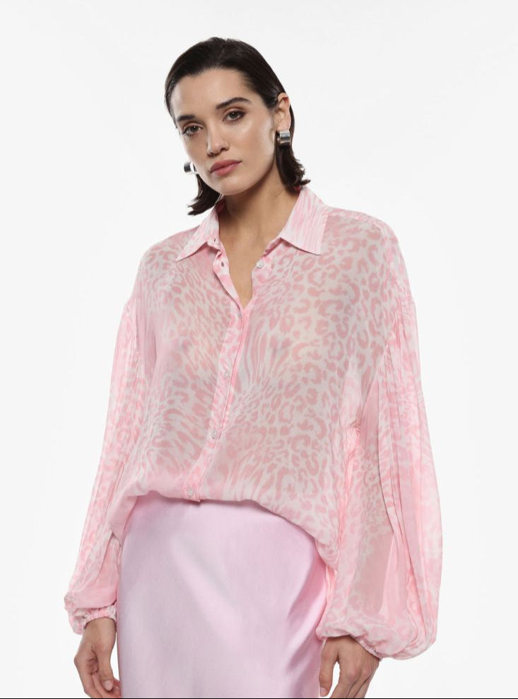 Camicia stampa animalier rosa IMPERIAL