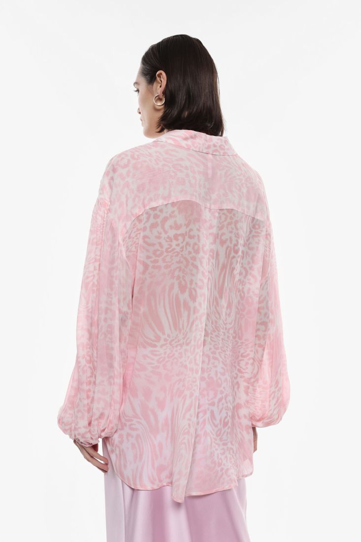 Camicia stampa animalier rosa IMPERIAL
