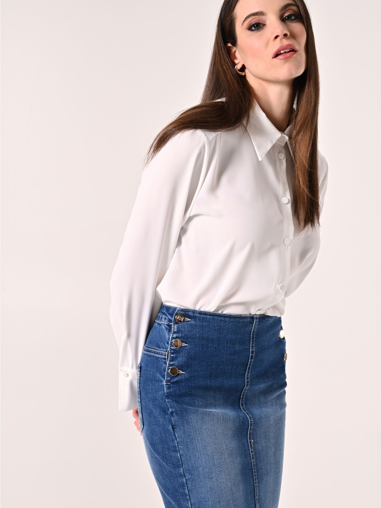 Camicia linea classica tessuto fluido verde RINASCIMENTO