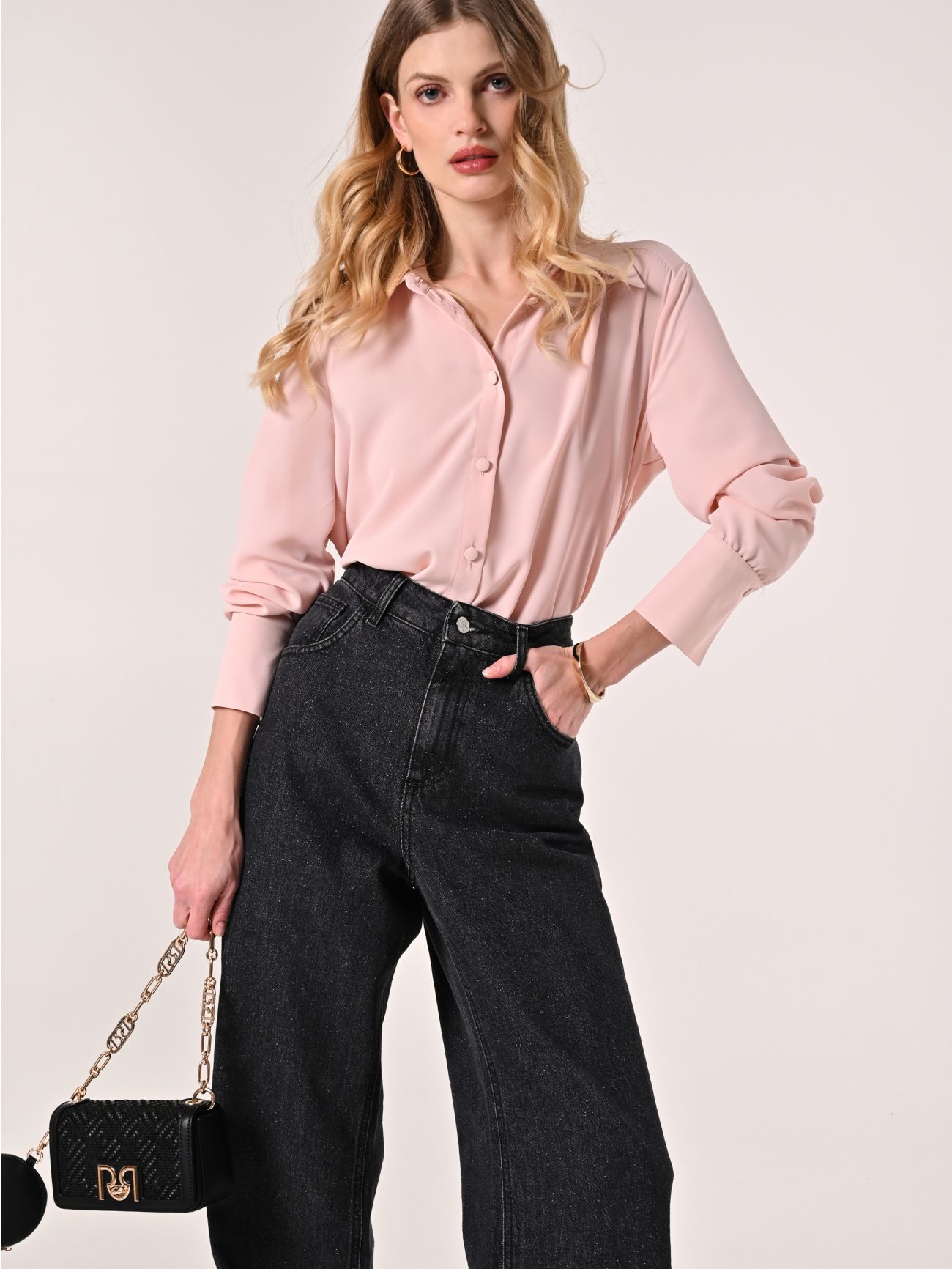 Camicia linea classica tessuto fluido verde RINASCIMENTO