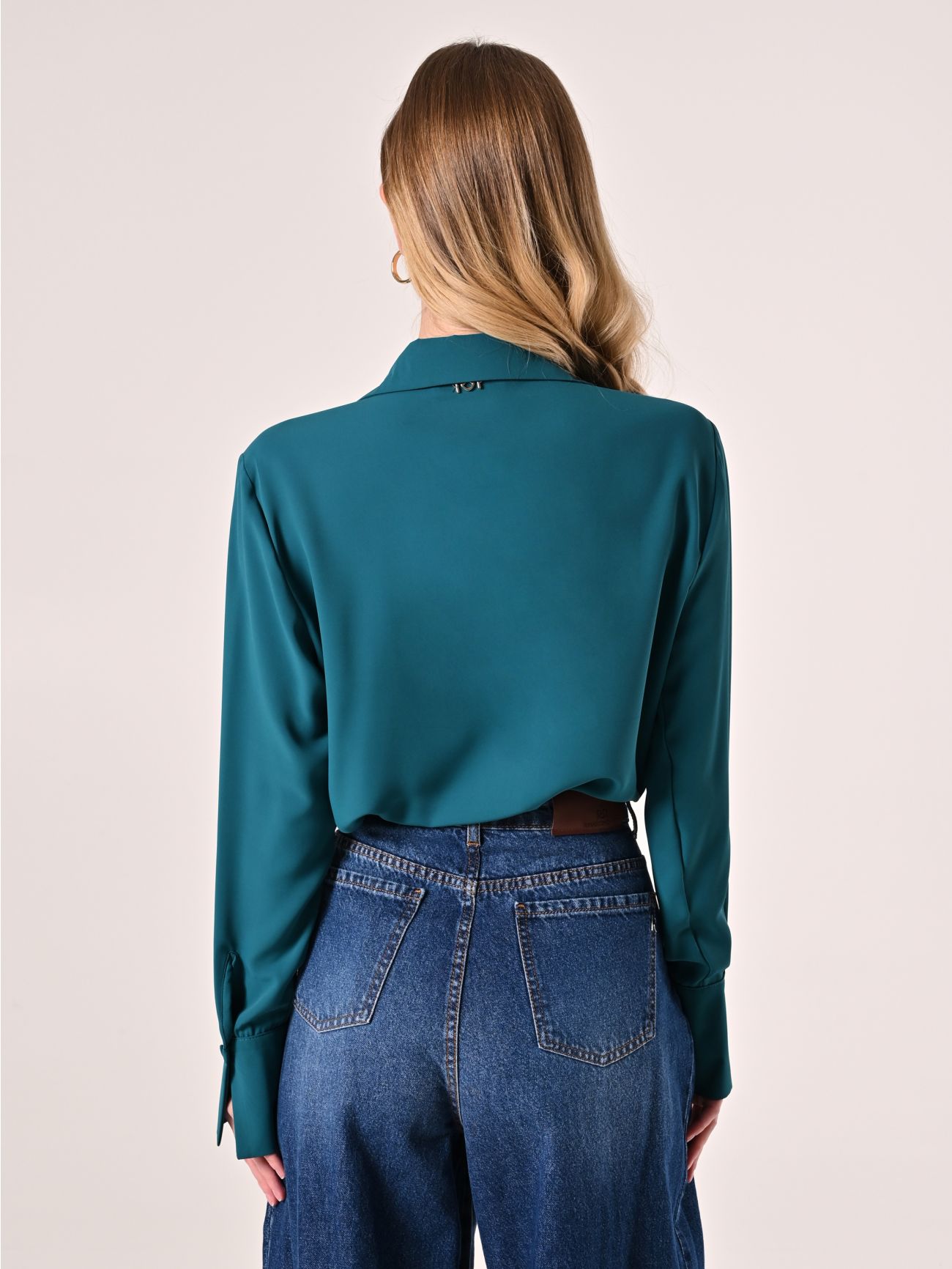 Camicia linea classica tessuto fluido verde RINASCIMENTO