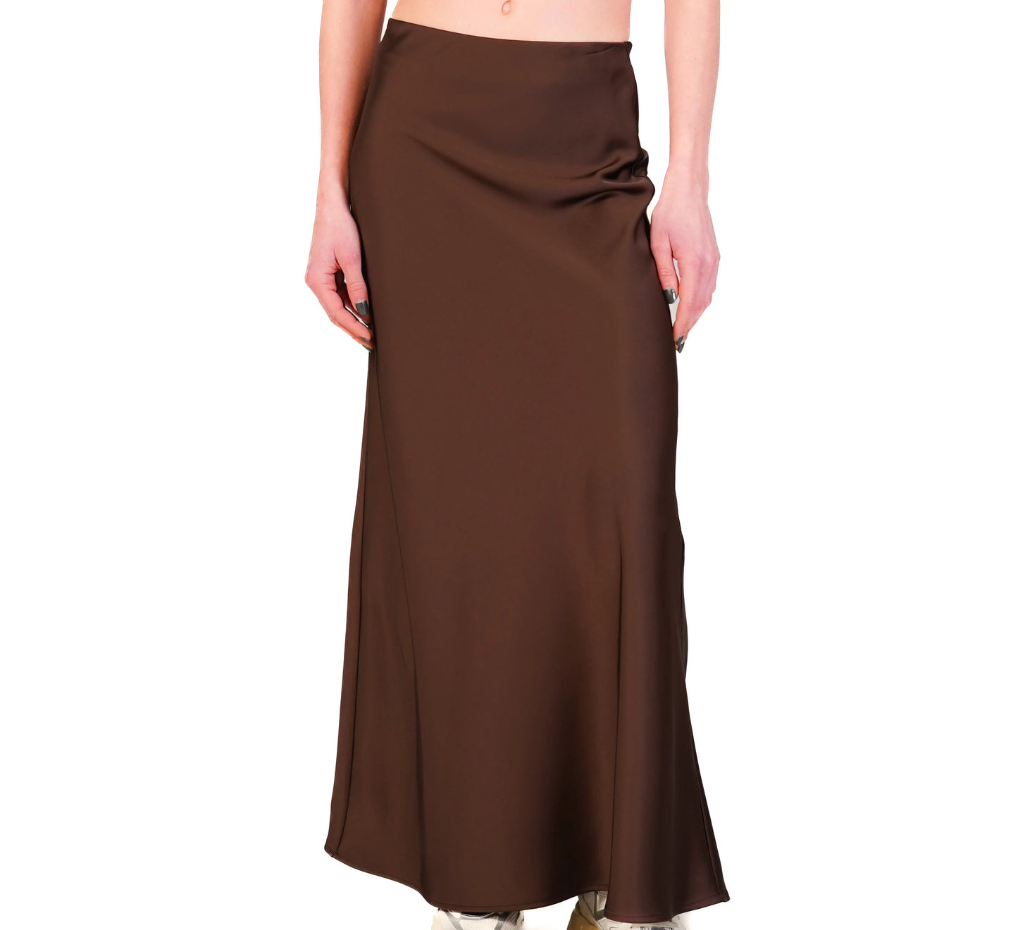 Gonna midi in satin svasata con elastico in vita IMPERIAL
