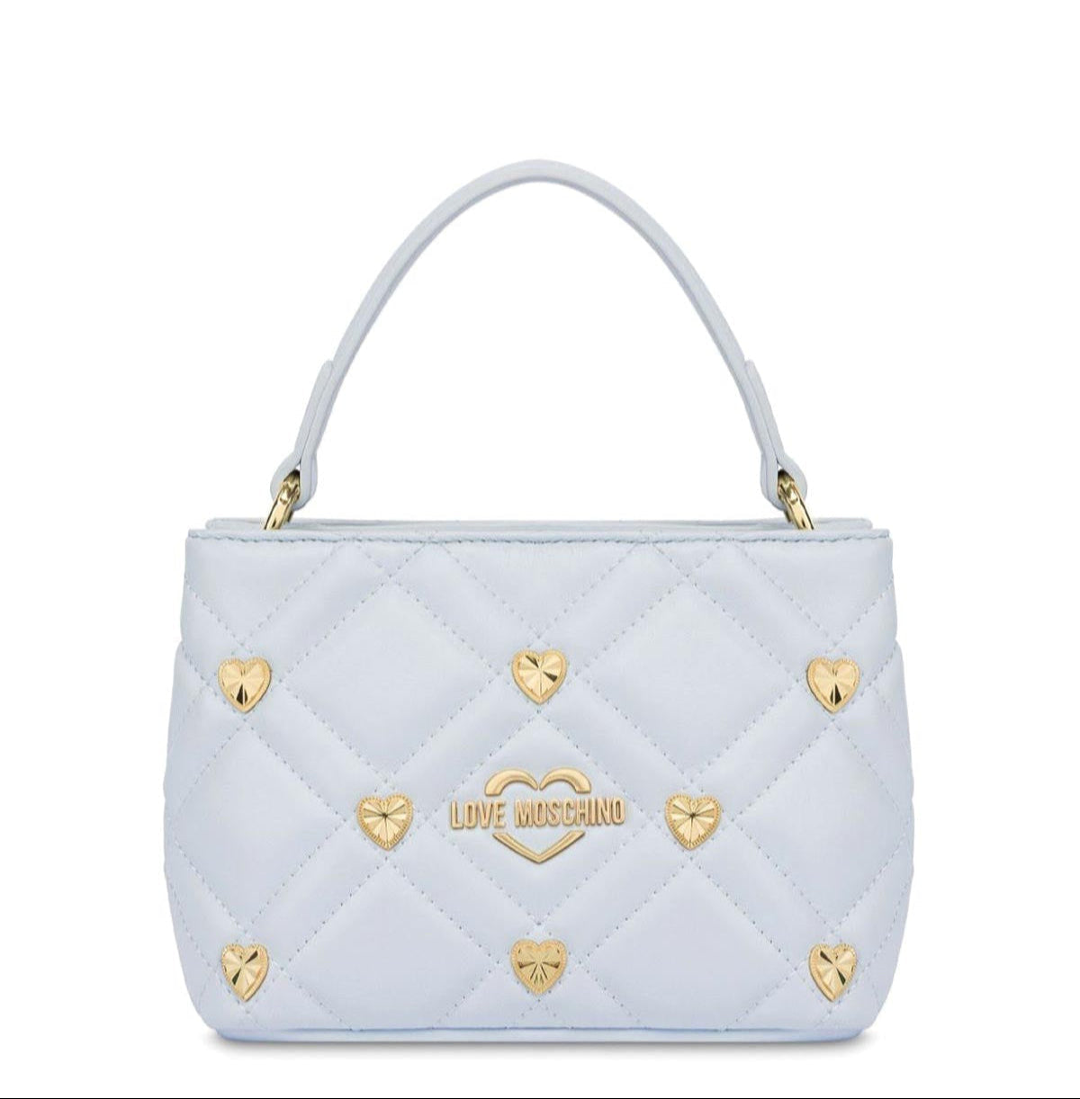 Borsa a mano tracolla matelasse celeste oro JC4122PP1MLI0712 LOVE MOSCHINO