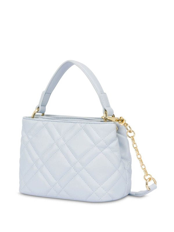 Borsa a mano tracolla matelasse celeste oro JC4122PP1MLI0712 LOVE MOSCHINO