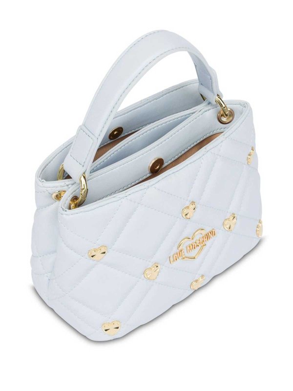 Borsa a mano tracolla matelasse celeste oro JC4122PP1MLI0712 LOVE MOSCHINO