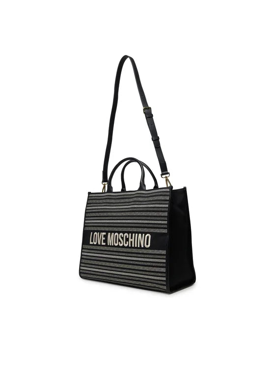 Borsa a mano Canvas nero e bianco JC4239PP0MKO100A LOVE MOSCHINO