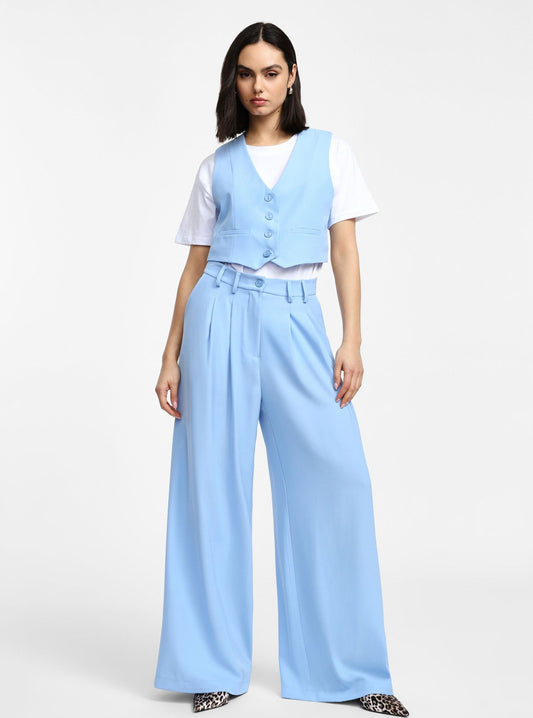 Pantaloni a gamba larga tessuto fluido P975FF93M PLEASE